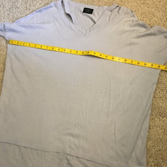 NWT Ice Blue Split V-Neck Rib Sleeves Pullover Top - Picture 12 of 15